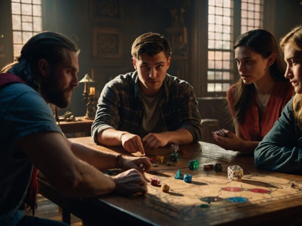 friends playing dnd at table